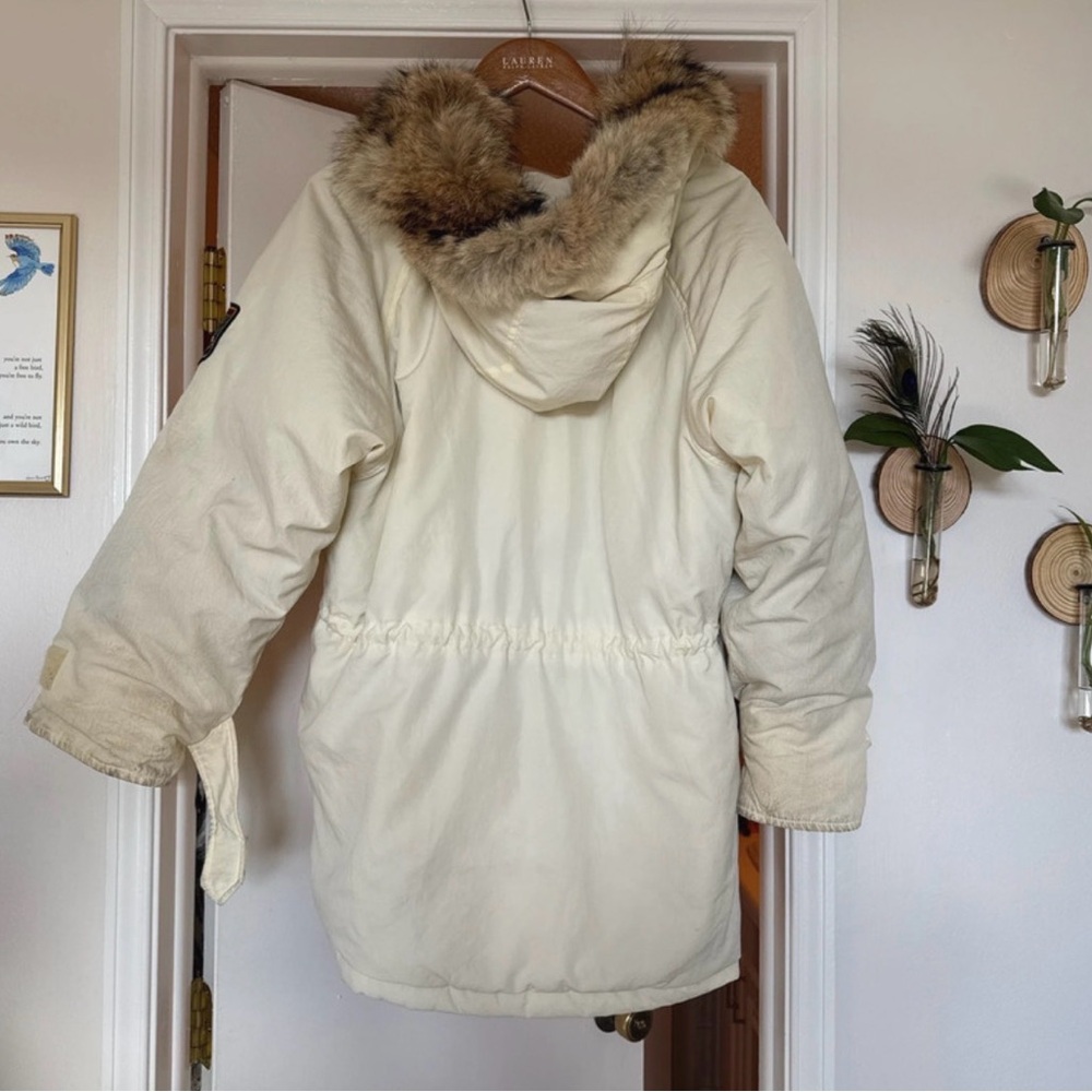 Ralph Lauren Cream Snow jacket with Faux Fur Hood